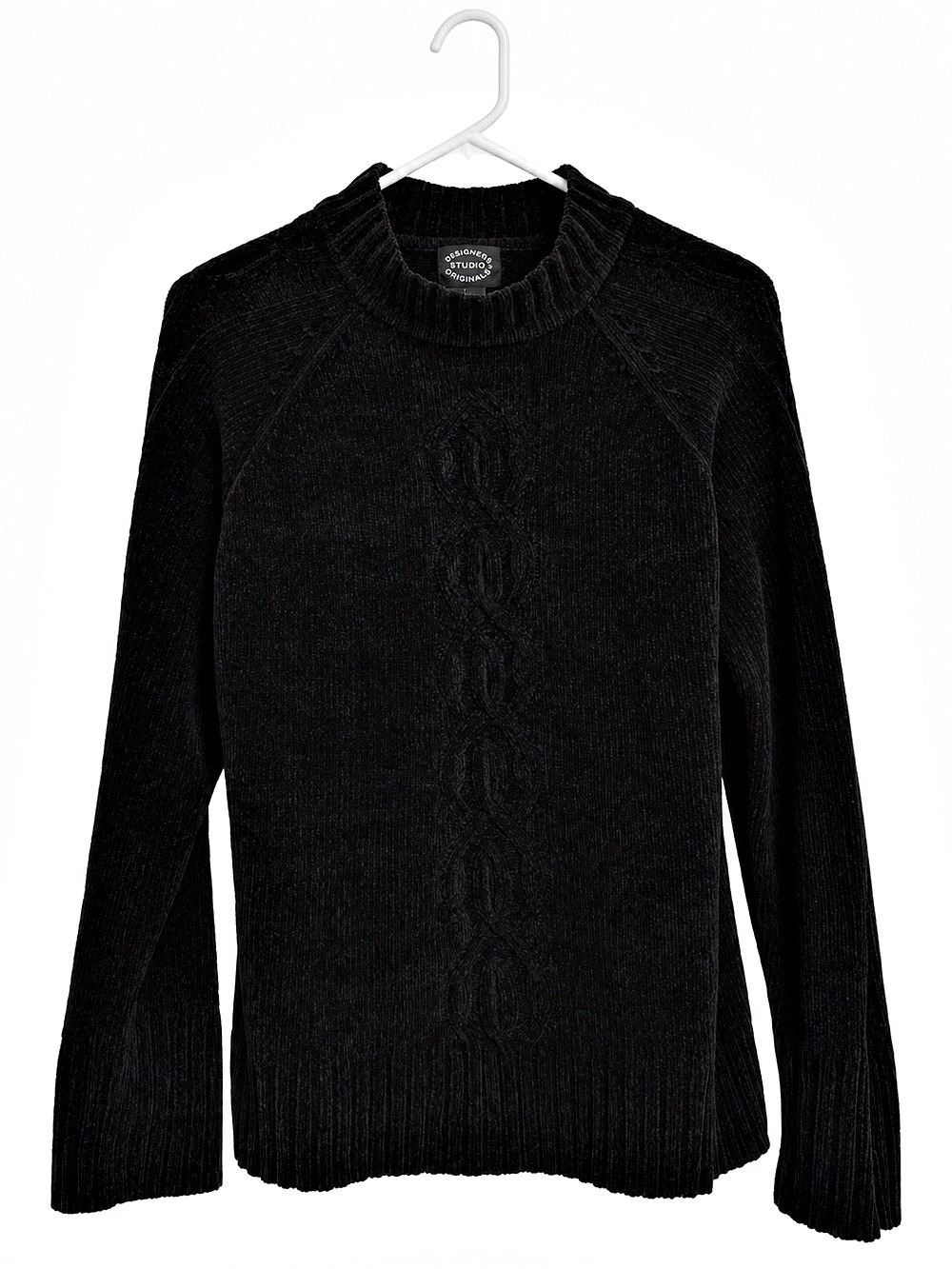Designers Studio Originals Black Chenille Sweater Size Large